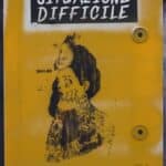 a yellow sign with a picture of a woman on it