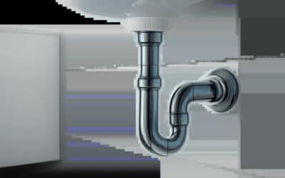 Illustration d’un siphon de lavabo propre et bien installé sous une vasque. L’image évoque une solution simple contre les mauvaises odeurs et les petits bouchons.