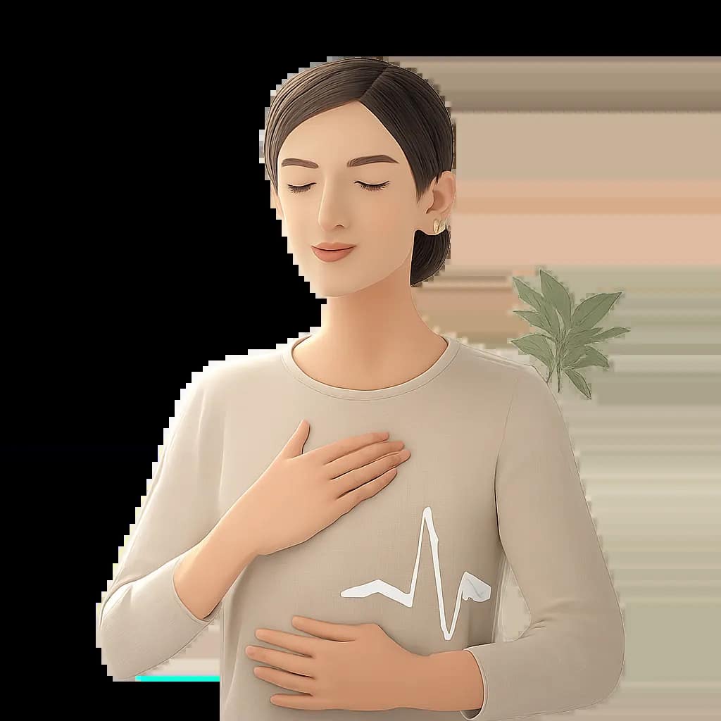 Illustration d’une personne en pause respiratoire pour apaiser le stress et relancer l’énergie. Une scène sobre et professionnelle qui évoque la récupération active au quotidien.